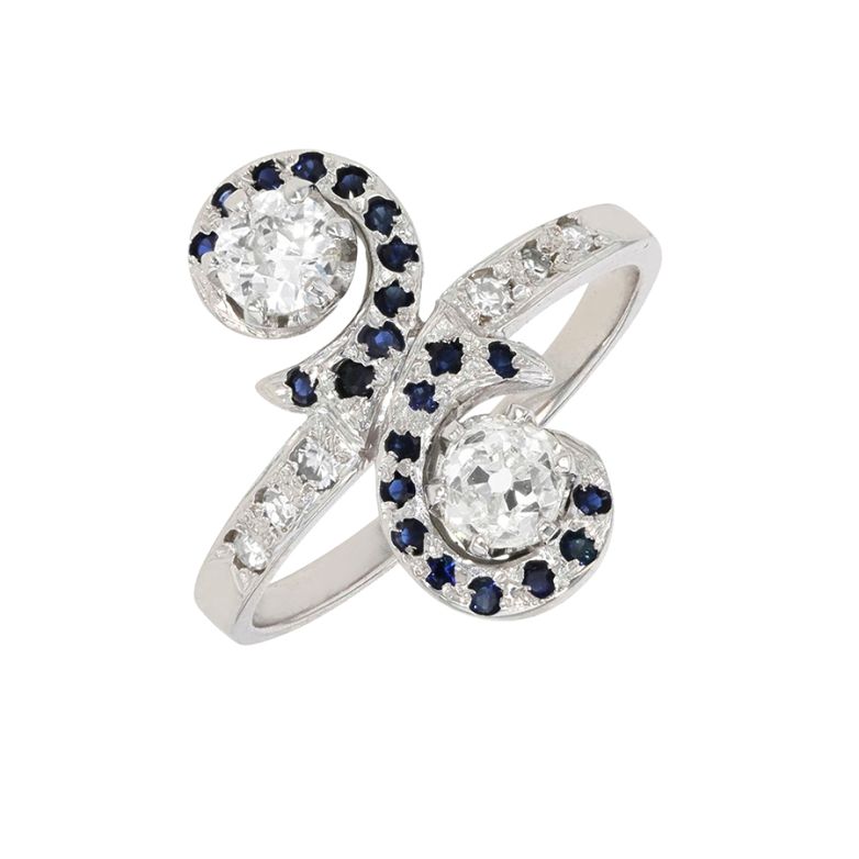 Acheter Bague vintage diamants 0.77 carat et saphirs 0.22 carat or blanc 4.85g Comme neuf - 1700,00 € Bague vintage diamants 0.77 carat et saphirs 0.22 carat or blanc 4.85g Comme neuf - reconditionné disponible sur Gemme Les Bijoux
